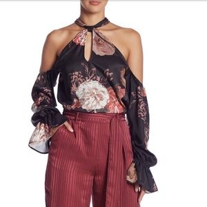 Tularosa halter neck with keyhole tie floral print